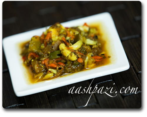 Torshi liteh recipe, tursu, pickled vegetables